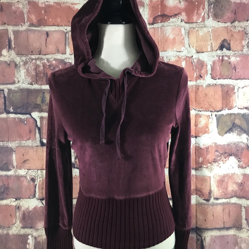 CALVIN KLEIN VELOUR CROPPED HOODIE M - Picture 1 of 8